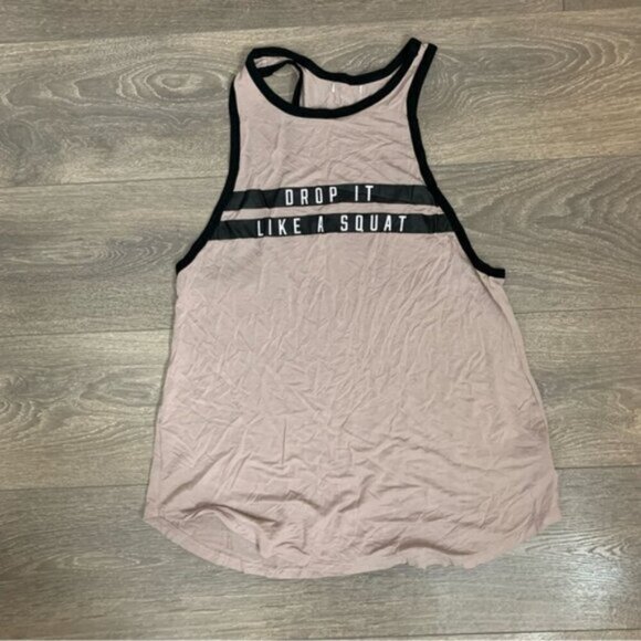 PINK Victoria's Secret Drop It Like A Squat Graphic Tank Top Gray - Picture 5 of 9